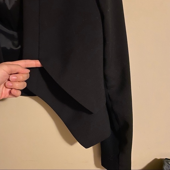 BCBG Blazer black cropped collarless. - Picture 3 of 10